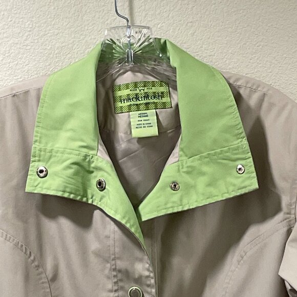 MACKINTOSH Lightweight Raincoat Lined Snap Front, Khaki - M - Picture 4 of 10